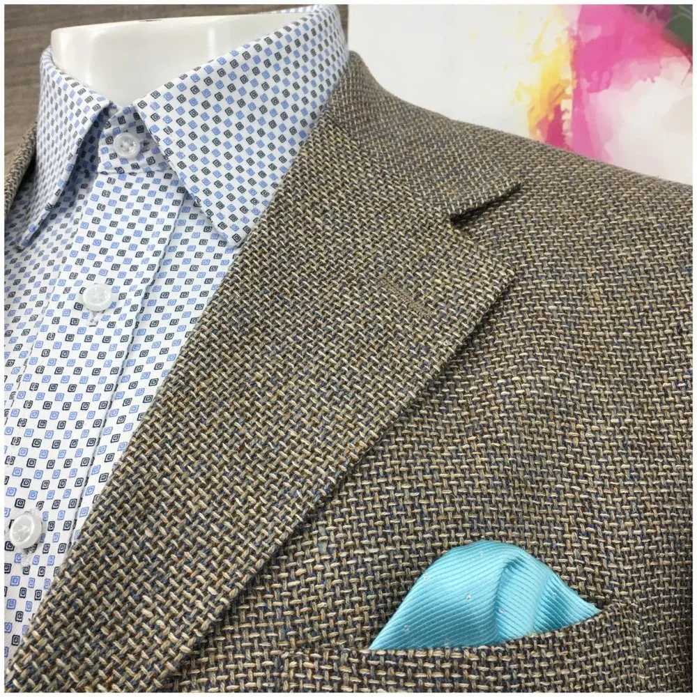 Norm Thompson Mens Blazer Sport Coat Casual Jacket‎ Size 42R Vintage Silk Suit